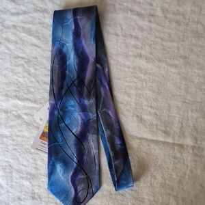 J. Garcia Blue and Purple Artistic Tie